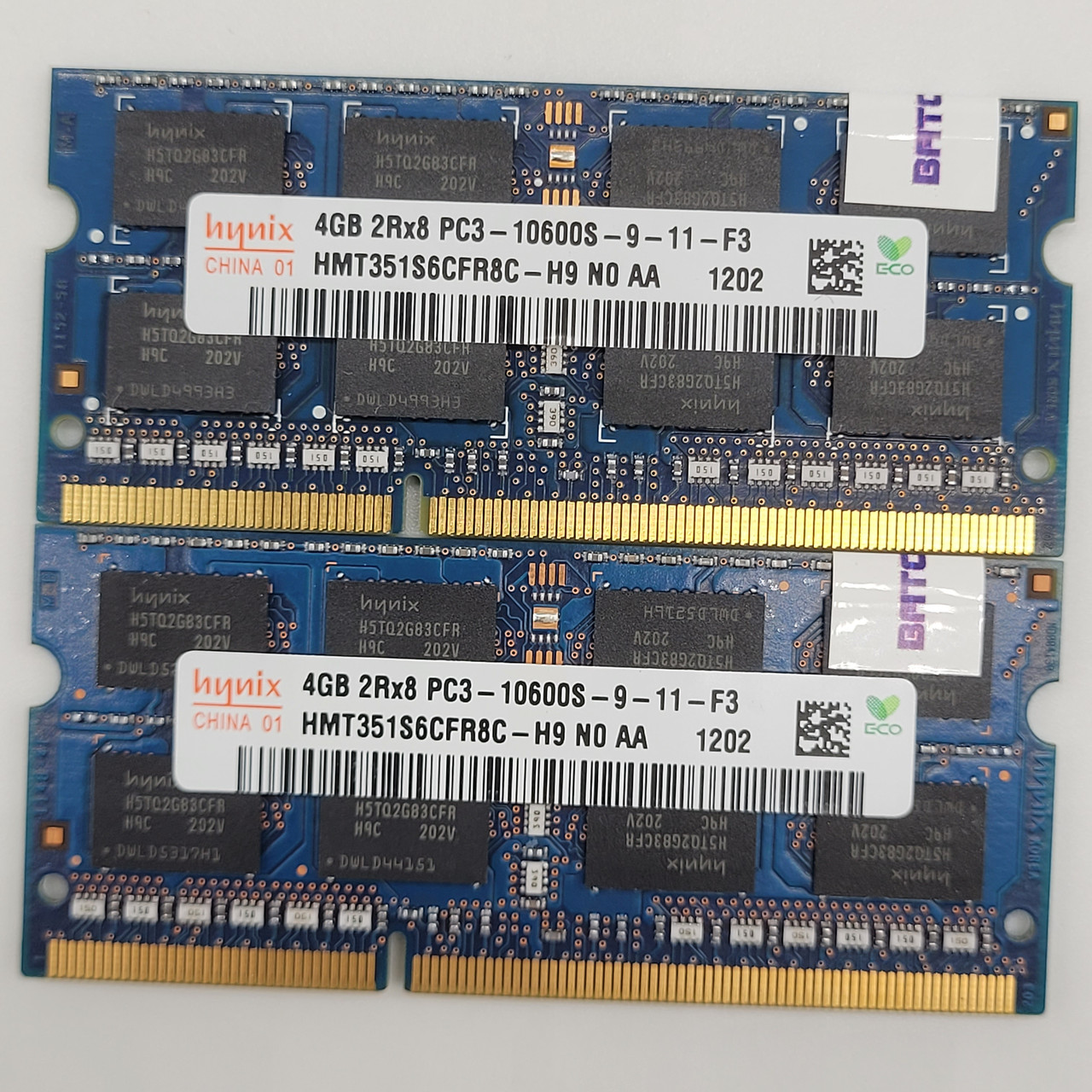 Пара оперативної пам'яті для ноутбука Hynix DDR3 8 Gb (2x4Gb) 1333MHz PC3-10600S 2R8 CL9 (HMT351S6CFR8C-H9 N0 AA) Б/В