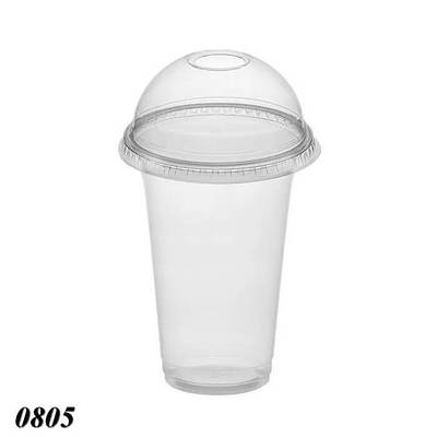 Стакан з купольною кришкою з отвором 420 мл (1000шт)