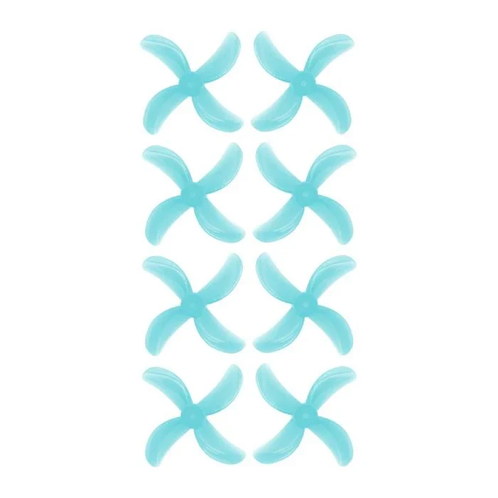 Gemfan 1609 40 мм 4 лопаті (1,5 мм вал) для дрона 1S FPV |мотор 0802/1102/1103| (8 шт, Clear Blue)