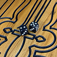 Нарди дерев'яні ручної роботи подарункові Тризуб 68×32см, фото 9