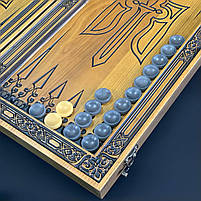 Нарди дерев'яні ручної роботи подарункові Тризуб 68×32см, фото 7