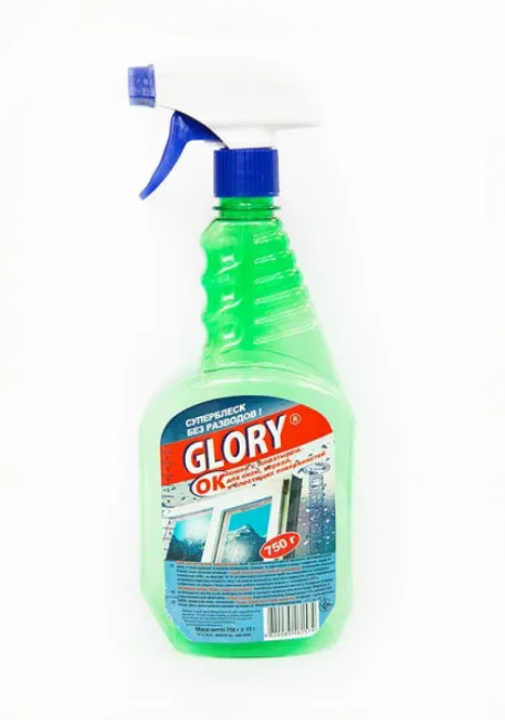 Рідина для миття вікон та дзеркал GLORY 0,5л спрей (4820085460331)