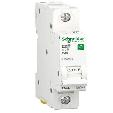 Автоматичний вимикач Resi9 1P 40 B 6kA Schneider Electric R9F02140, фото 1