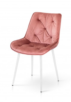 Стілець Прадо білий / велюр пудровий ТМ Мікс Меблі, фото 1