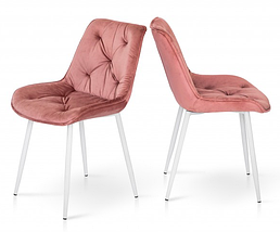 Стілець Прадо білий / велюр пудровий ТМ Мікс Меблі, фото 4