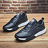 Чоловічі шкіряні кросівки (натуральна шкіра) чорні демісезонні для чоловіків на весну осінь, розміри 40-45, фото 2