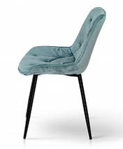 Стілець Прадо чорний / велюр аквамарин ТМ Мікс Меблі, фото 4