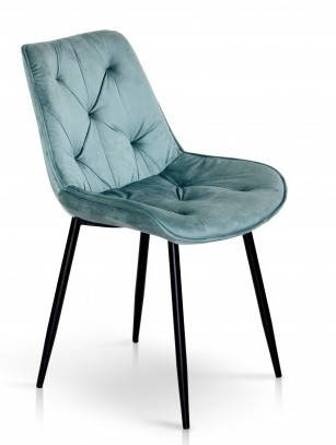 Стілець Прадо чорний / велюр аквамарин ТМ Мікс Меблі, фото 1