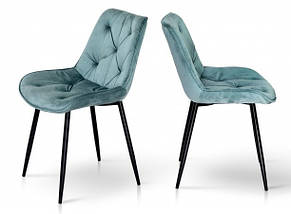 Стілець Прадо чорний / велюр аквамарин ТМ Мікс Меблі, фото 5