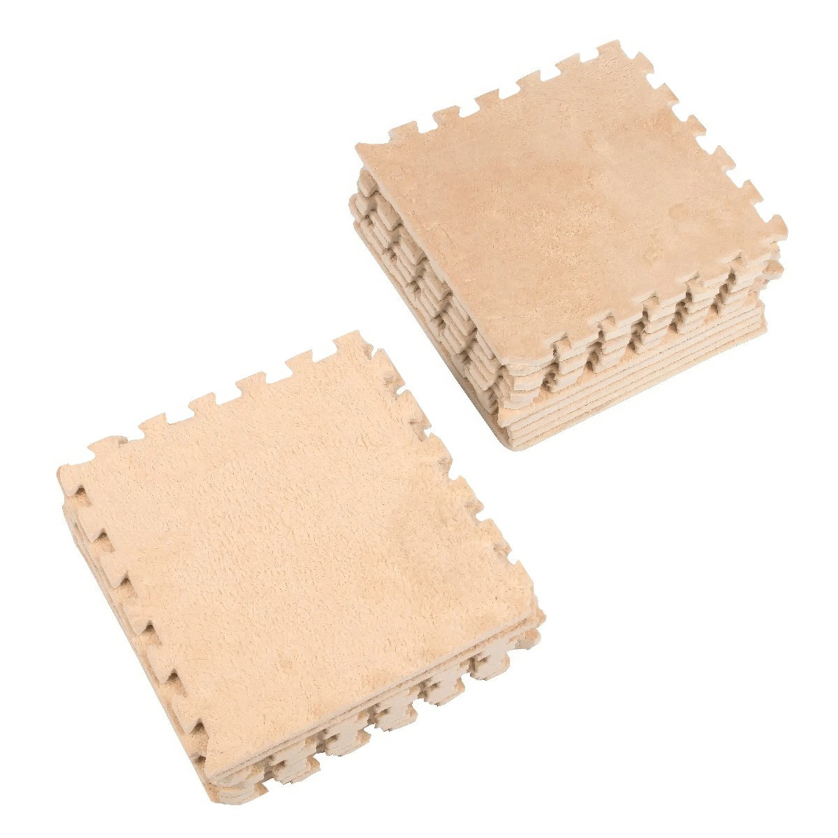 Дитячий термокилимок пазл із ворсом 150х60 см (10 шт/уп) Бежевий килимок пазл - каремат пазл у дитячу