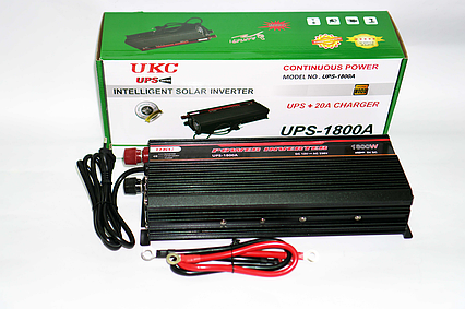 Інвертор перетворювач напруги із зарядним пристроєм 12 220v 1800W UKC, фото 1
