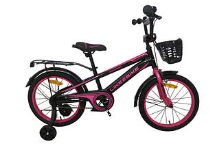 Двоколісний велосипед Like2bike Dark Rider 16 дюймів, чорно-рожевий 241607