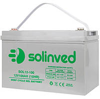 Акумуляторна батарея SOLINVED 100-12 GEL 12V 100 Ah (330 x 173 x 218), 30.4 kg Grey Q1/48