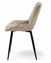 Стілець Прадо чорний / велюр мокрий пісок ТМ Мікс Меблі, фото 4