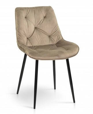 Стілець Прадо чорний / велюр мокрий пісок ТМ Мікс Меблі, фото 1
