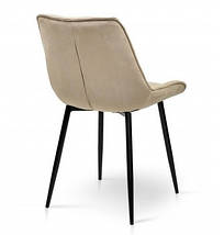 Стілець Прадо чорний / велюр мокрий пісок ТМ Мікс Меблі, фото 2