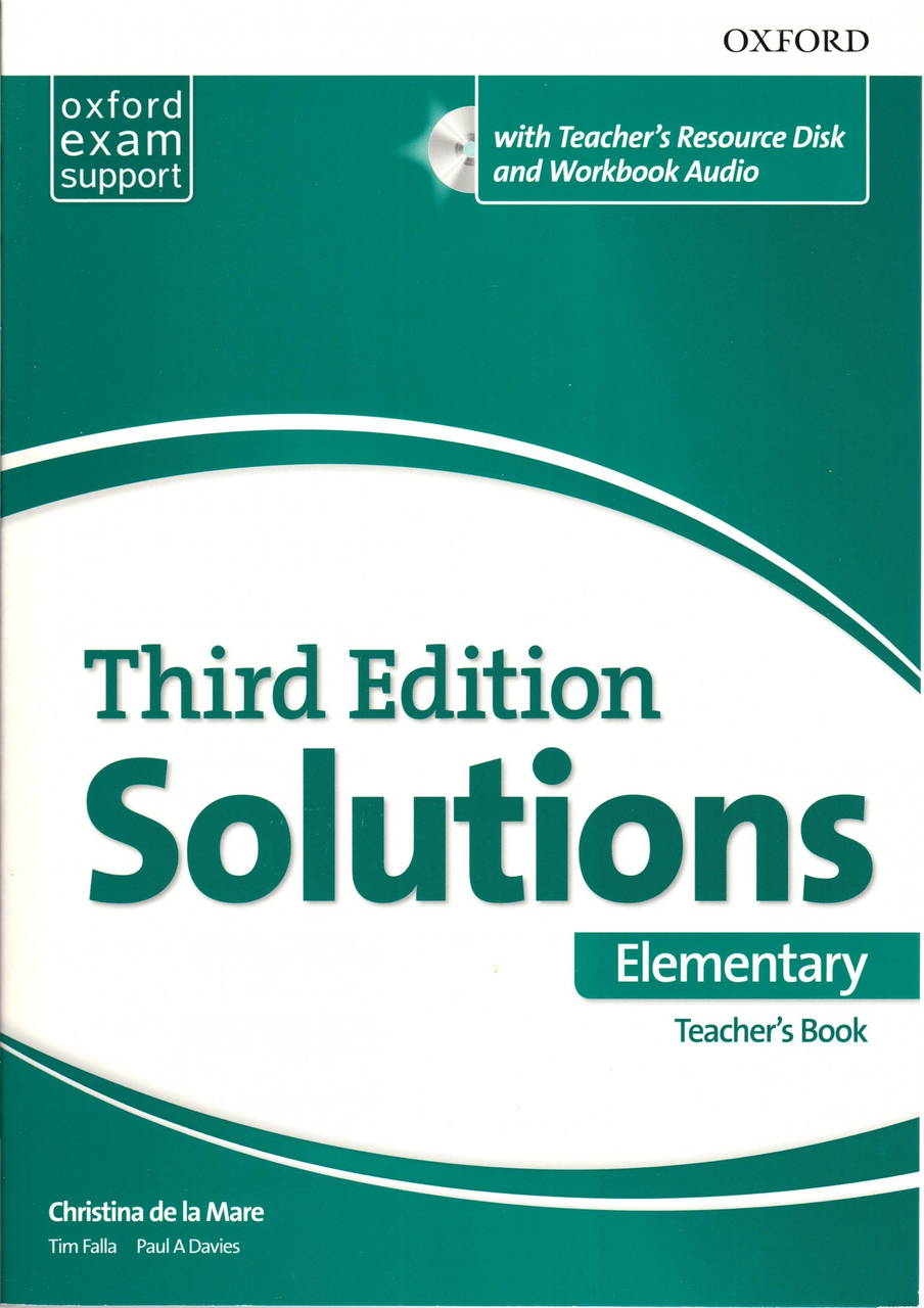 УЦІНКА Книга для вчителя Solutions Third Edition Elementary teacher's Book with teacher's Resource Disc and Workbook, фото 1