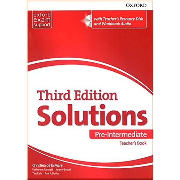 Книга для вчителя Solutions Third Edition Pre-Intermediate teacher's Book with teacher's Resource and Disc