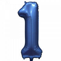 Фольгована цифра Slim STAR royal blue "1" 30" (76см) в упаковці