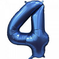 Фольгована цифра Slim STAR royal blue "4" 30" (76см) в упаковці