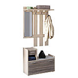 Передпокій із дзеркалом Тандем (лівостороння) Дуб сонома, Трюфель Еверест (90х38х200 см), фото 2