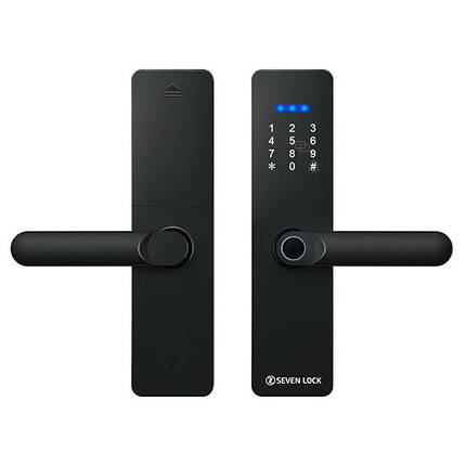 Розумний дверний біометричний замок SEVEN LOCK SL-7740BF black, фото 1