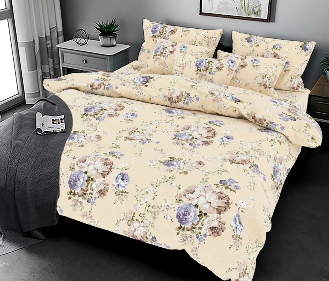 Полуторний комплект постільної білизни стандартний, принт: Чайна троянда