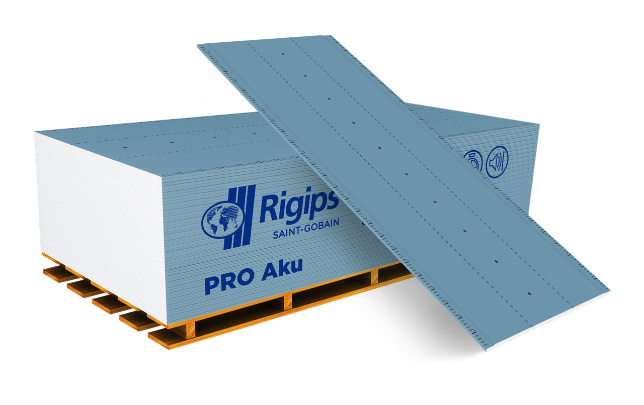 Гіпсокартон звукоізоляційний Rigips AKU 2000 х 1200 х 12.5 мм