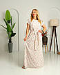 Сукня довга літня в молочному кольорі принтована квітами "Аліна". Розміри від 44 до 58, фото 8