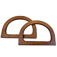 Ручки для сумки D образні коричневі дерев'яні 120*85 мм