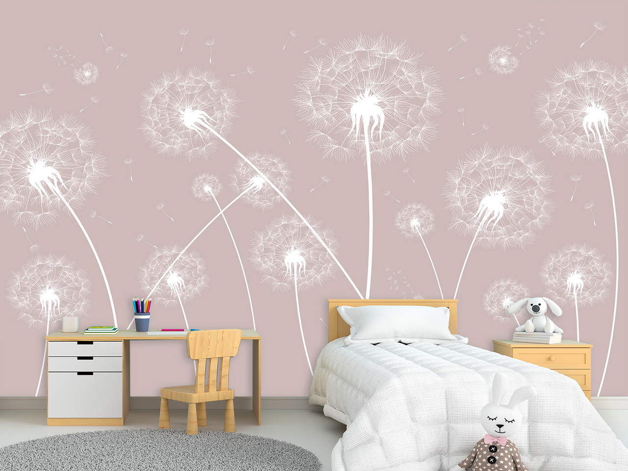 Самоклеюча плівка Oracal мінімалістичні шпалери із зображенням кульбаби для декорування інтер'єру, фото 1