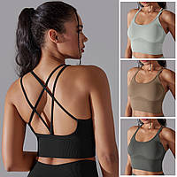 Безшовний Топ з Красивою Спинкою та Широкою Кокеткою, 4 Кольори