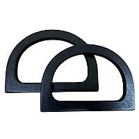 Ручки для сумки D чорні дерев'яні 120*85 мм