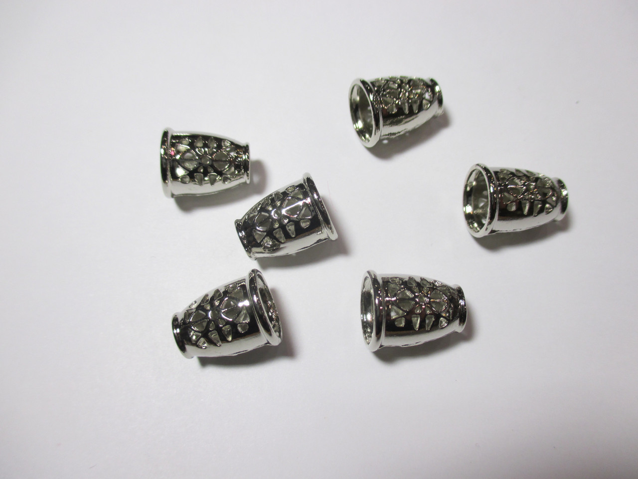 Обіймачі для шнурів 14мм, метал колір нікель, сталь 2 шт