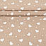 Клапоть ранфорса "Білі великі та маленькі сердечка" на бежевому, №5044, розмір 39*120 см, фото 2