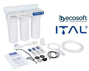 Потрійний фільтр для води ITAL 1/2" (Система очищення води від тм.ECOSOFT)