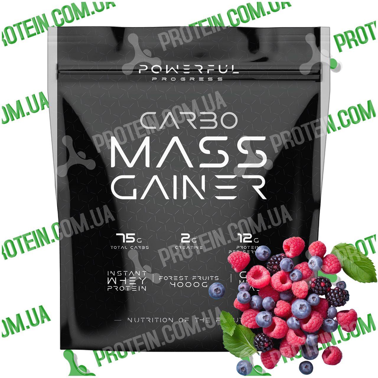 Гейнер Високовуглеводний Powerful Progress Carbo Mass Gainer 4000 г Forest Fruits Лісові Ягоди