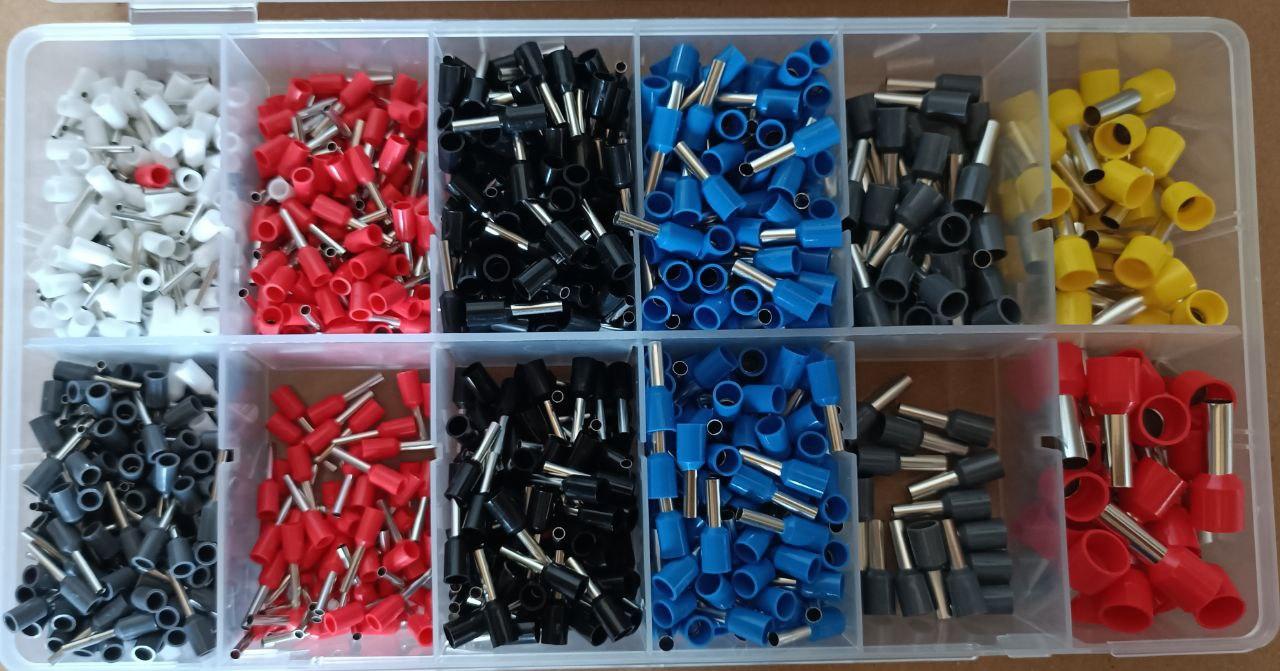 Набір кабельних наконечників-гільз для обтиску дротів 1200PCS, З'єднувач дроту трубчастий обтискний, фото 1