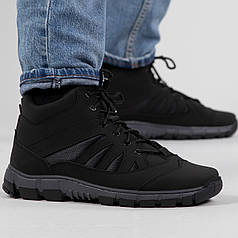 Черевики чоловічі чорні на хутрі -20°C