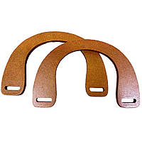 Ручки для сумки U-подібні коричневі дерев'яні 180*120 мм