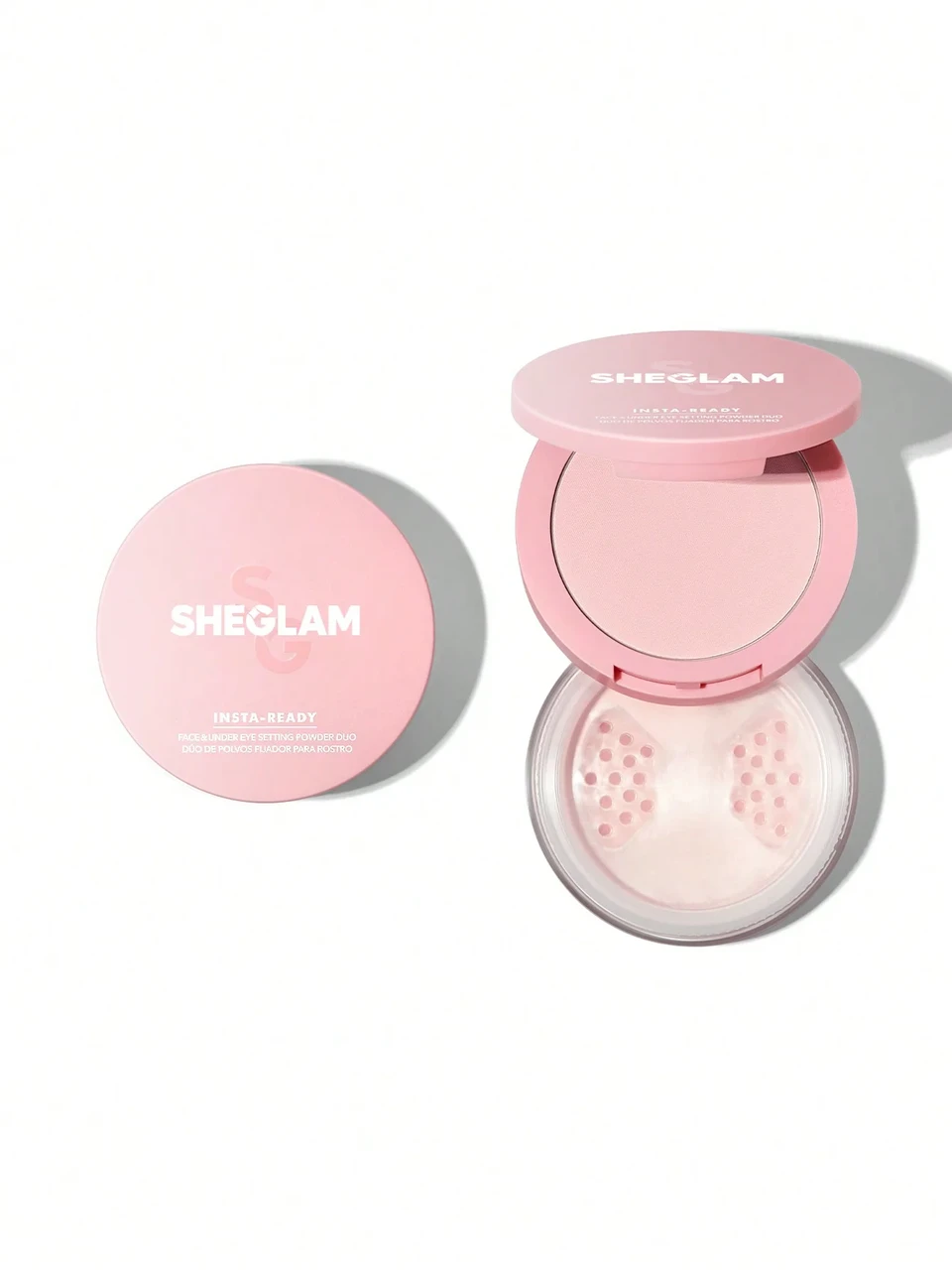 Пудра + спонж для обличчя 2 в 1 Sheglam Insta Ready Face&Under Eye Setting Powder Duo Bubblegum