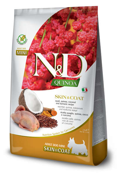 Сухий корм Farmina (Фарміна) N&D Grain Free Quinoa Skin & Coat QUAIL ADULT MINI - 7 кг