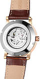 Чоловічий механічний годинник з автопідзаводом Forsining 8214 Gold-White-Brown, фото 4