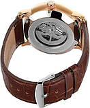 Чоловічий механічний годинник з автопідзаводом Forsining 8214 Gold-White-Brown, фото 6
