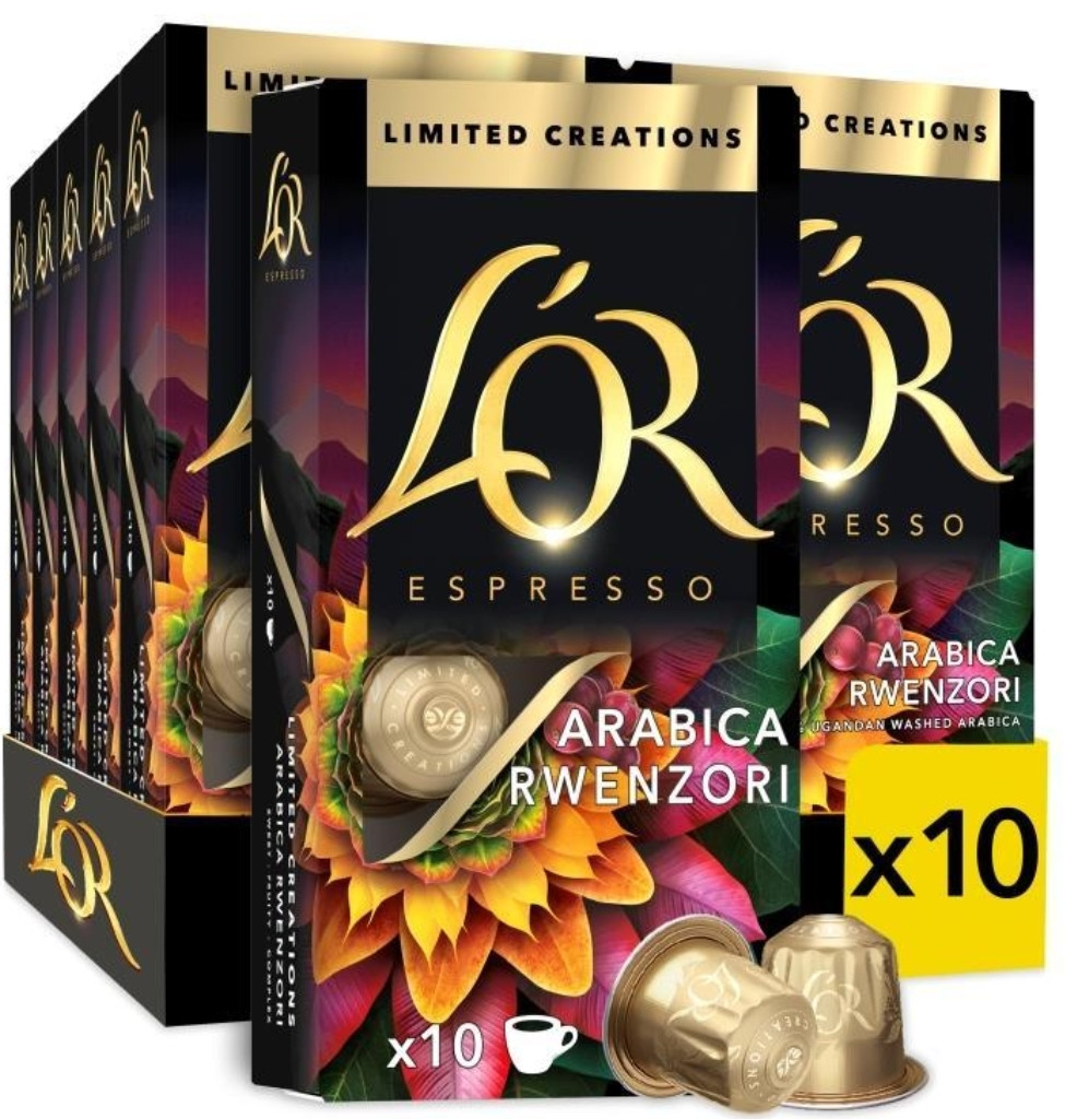 НОВИНКА! Кава в капсулах Nespresso L'OR Espresso Arabica Rwenzori Uganda 10 шт СУПЕР СМАЧНА арабіка (Lor Uganda) Франція