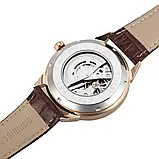 Чоловічий механічний годинник з автопідзаводом Forsining 8214 Gold-White-Brown, фото 10
