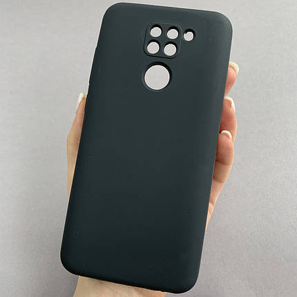 Чохол для Xiaomi Redmi Note 9 кейс з мікрофіброю софт тач покриттям на сяомі редмі нот 9 чорний o9g, фото 1