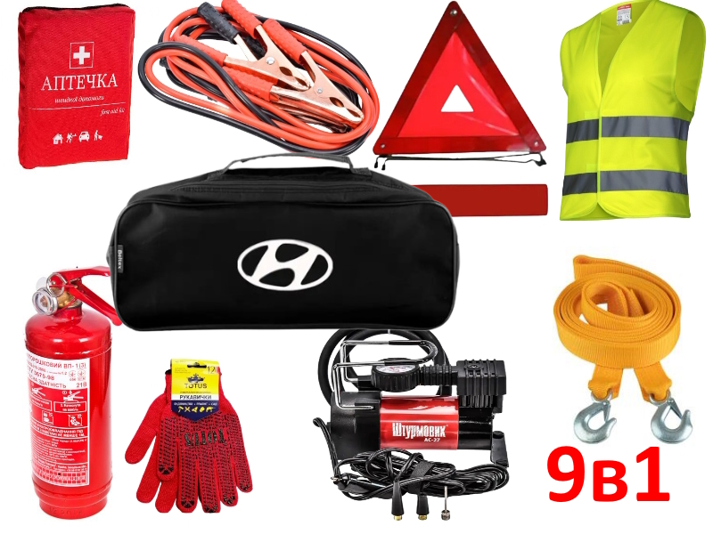 Набір автомобіліста з компресором Сумка-органайзер Hyundai, фото 1