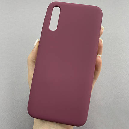 Чохол для Samsung Galaxy A50s кейс із мікрофіброю софт тач покриттям на телефон самсунг а50с бордовий o9g, фото 1