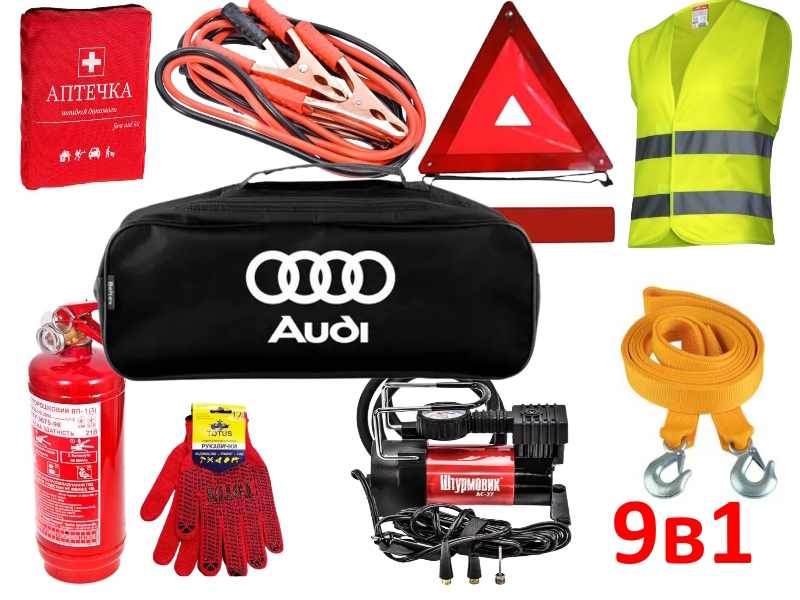 Набір автомобіліста з компресором Сумка-органайзер Audi, фото 1